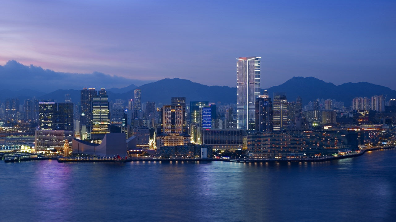 Hyatt Regency Hong Kong Tsim Sha Tsui Hotel Exterior photo View of the Victoria Harbour skyline